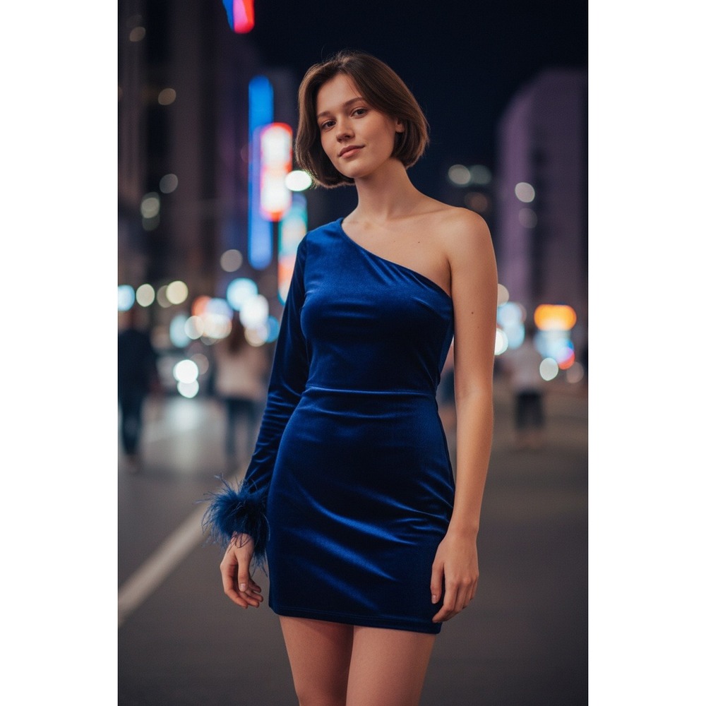 Honey and Rosie One Shoulder - Navy - X-Small - Junion Dress - NWT (New)‎